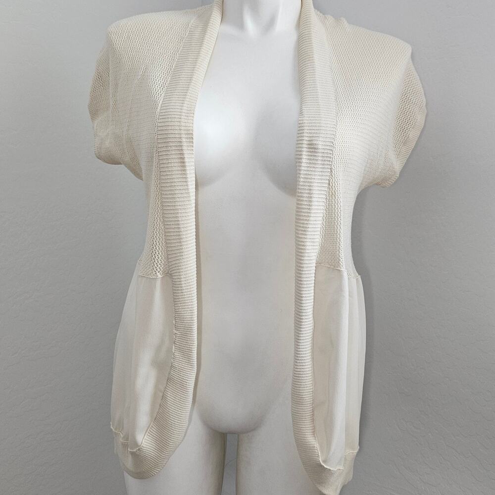 chico's cardigan short sleeve open front sz 1/ M